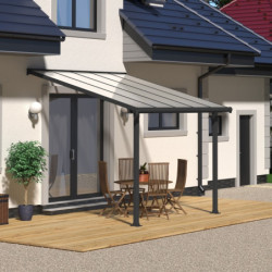 Pergola adossée en aluminium gris 3x3,05m Olympia - Palram - Canopia