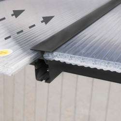 Pergola adossée en aluminium gris 3x3,05m Olympia - Palram - Canopia