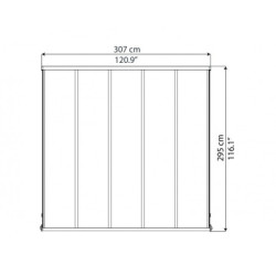 Pergola adossée en aluminium gris 3x3,05m Olympia - Palram - Canopia