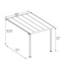 Pergola adosée 3x3m en alu blanc et polycarbonate 16mm OLYMPIA - Palram - Canopia