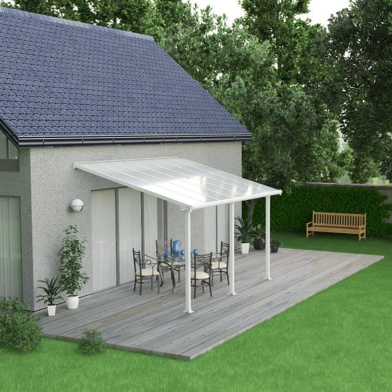 Pergola adossée en alu 3x4,25m + toit polycarbonate Olympia Palram - Canopia