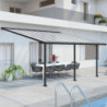 Pergola adossée grise 3x5,46m polycarbonate 16mm Olympia - Palram - Canopia