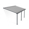 Pergola adossée grise 3x5,46m polycarbonate 16mm Olympia - Palram - Canopia