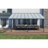 Pergola adossée grise 3x5,46m polycarbonate 16mm Olympia - Palram - Canopia