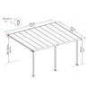 Pergola adossée grise 3x5,46m polycarbonate 16mm Olympia - Palram - Canopia