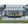 Pergola adossée grise 3x5,46m polycarbonate 16mm Olympia - Palram - Canopia