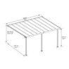 Pergola adossée blanche avec toit polycarbonate 16mm de 3x5,46m - Palram - Canopia