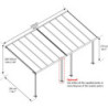 Pergola adossée avec Polycarbonate 16mm 3x6,10m Olympia - Palram - Canopia