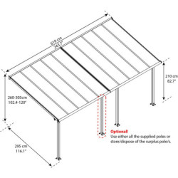 Pergola blanche avec PC épais de 16mm de 3x6,10m Olympia - Palram - Canopia