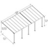 Pergola grise 3x7,30m + polycarbonate 16mm Olympia - Palram - Canopia