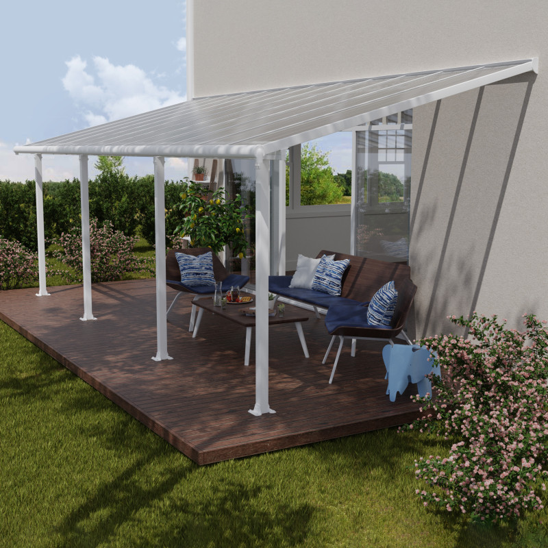 Pergola alu blanche 3x7,30m + PC 16mm Olympia de Palram - Canopia