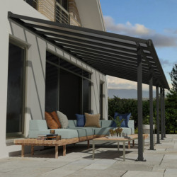 Grande pergola alu grise 3x8,51m + PC 16mm Olympia - Palram - Canopia