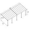 Pergola adossée blanche 3x8,51m + PC 16mm Olympia - Palram - Canopia