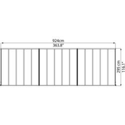 Grande pergola grise 3x9,15m + polycarbonate 16mm Olympia - Palram - Canopia