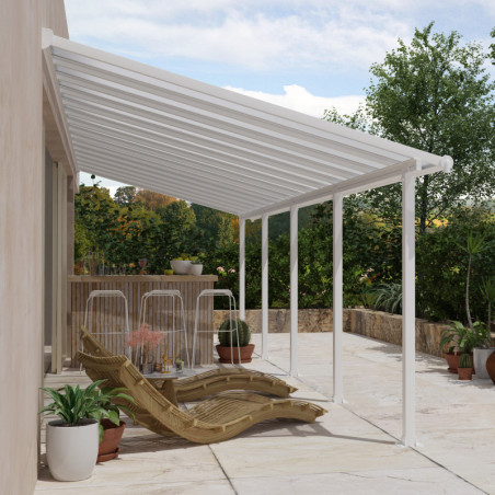 Pergola adossée blanche 3x9,15m polycarbonate 16mm Olympia Palram - Canopia