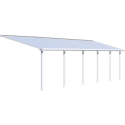 Grande pergola blanche avec polycarbonate 16mm 3x9,71m Olympia - Palram - Canopia