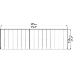 Grande pergola blanche avec polycarbonate 16mm 3x9,71m Olympia - Palram - Canopia