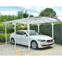 Carport en alu blanc 3x5,05m + Toit polycarbonate 6mm X-METAL