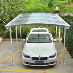 Carport blanc en alu blanc 3x5,76m et plaques PC 6mm X-METAL