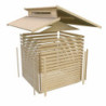 Abri de jardin gris 9,24m²  Grauburg 7 bois/gris - toit en gradins - Karibu