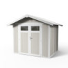 Abri de jardin en PVC 4,9m² UTILITY blanc et gris vert Grosfillex