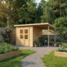Abri de jardin en bois massif 4,54m² Merseburg 4 + appentis 169x194cm- Karibu