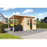 Abri de jardin en bois massif 4,54m² Merseburg 4 + appentis 169x194cm- Karibu