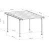Carport Mistral 1 voiture en aluminiim gris et PC - 15m² - Trigano
