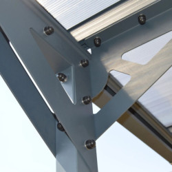 Carport Mistral 1 voiture en aluminiim gris et PC - 15m² - Trigano