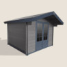 Abri de jardin composite gris foncé 9m² porte alu Woodlife