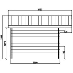 Abri de jardin composite gris foncé 9m² porte alu Woodlife