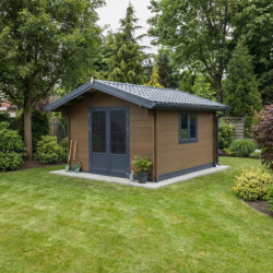 Abri de jardin composite aspect bois 9m² porte alu Woodlife
