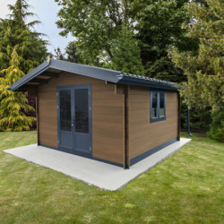 Abri de jardin composite aspect bois 9m² porte alu Woodlife