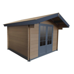 Abri de jardin composite aspect bois 9m² porte alu Woodlife