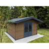 Abri de jardin composite aspect bois 9m² porte alu Woodlife