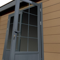 Abri de jardin composite aspect bois 9m² porte alu Woodlife