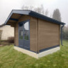 Abri de jardin composite aspect bois 9m² porte alu Woodlife