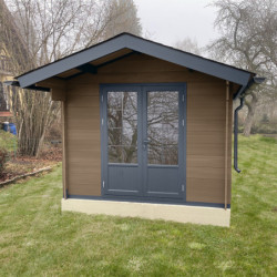 Abri de jardin composite aspect bois 9m² porte alu Woodlife