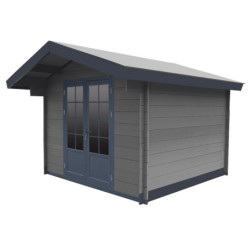 Abri de jardin composite gris foncé 14,44m² porte alu Woodlife