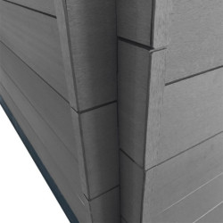 Abri de jardin composite gris foncé 14,44m² porte alu Woodlife