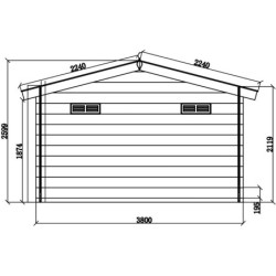 Abri de jardin composite gris foncé 14,44m² porte alu Woodlife