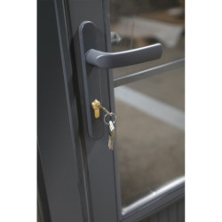 Abri de jardin composite aspect bois 14,44m² porte alu Woodlife