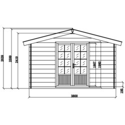 Abri de jardin composite aspect bois 14,44m² porte alu Woodlife