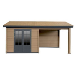 Maisonnette de jardin en bois composite avec terrasse Woodlife