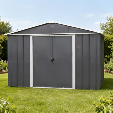 Abri de jardin anthracite Yardmaster 12m² en acier galvanisé