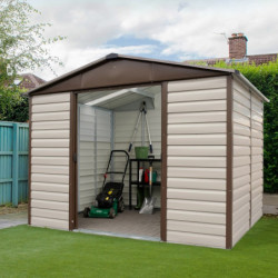Abri de jardin marron-beige Yardmaster 5,97m² en acier galvanisé