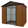 Abri de jardin aspect bois marron Yardmaster 7,18m² en acier galvanisé