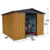 Abri de jardin aspect bois marron Yardmaster 12m² en acier galvanisé