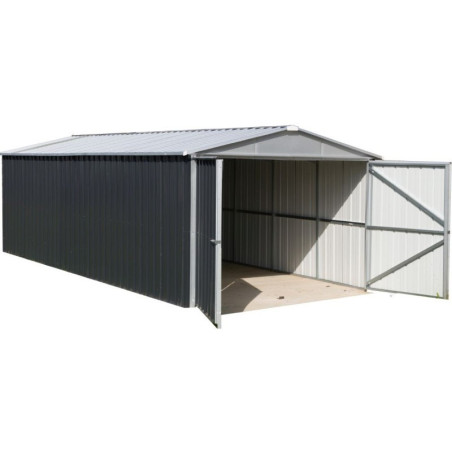 Garage anthracite Yardmaster 22,63m² en acier galvanisé
