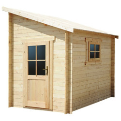 Abri adossé en bois massif 28mm brut 5,96m² Gardy Shelter